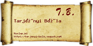 Tarjányi Béla névjegykártya