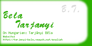 bela tarjanyi business card